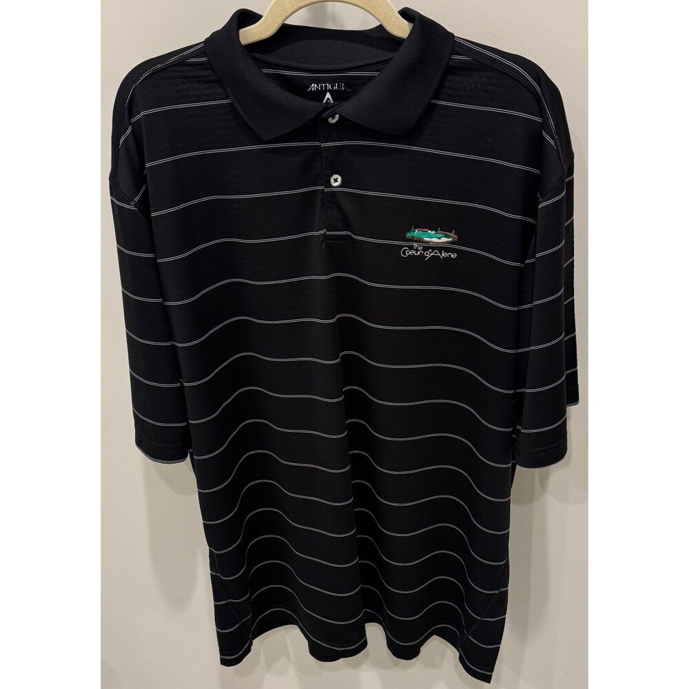 The Coeur d’Alene Golf Resort Idaho - Antigua Golf Shirt - Men’s Size XL - Black